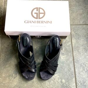 Giani Bernini 3” Black leather sandals